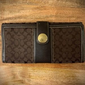 Brown and Gold Coach Wallet